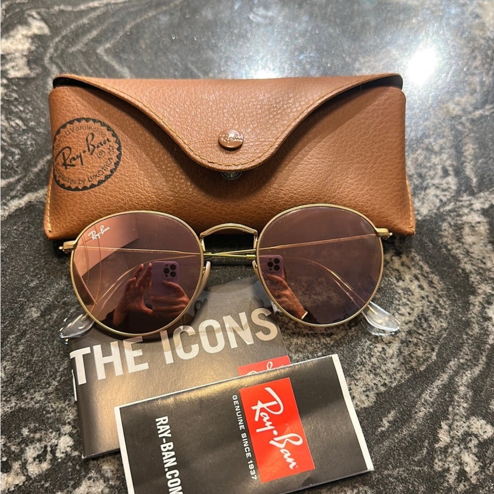 Authentic Ray-Ban Round Flash Sunglasses